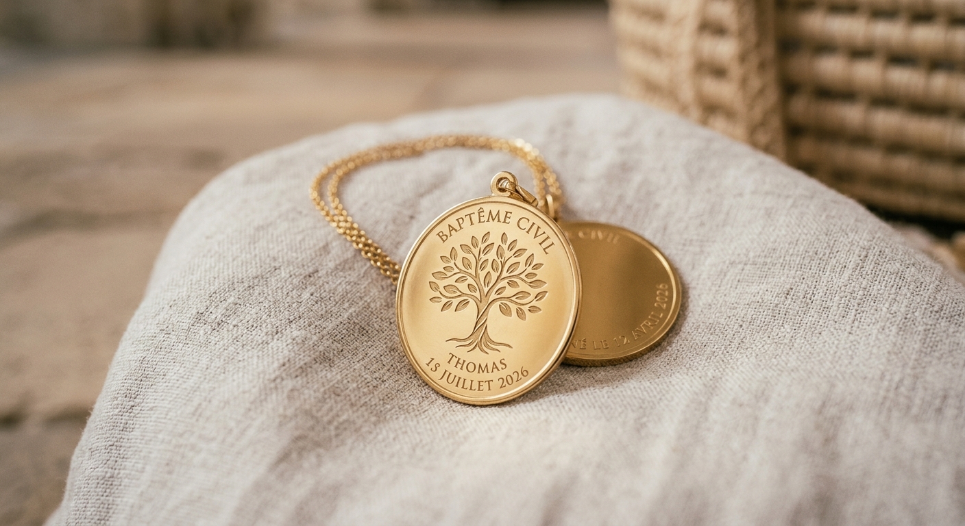 médaille pour un baptême civil